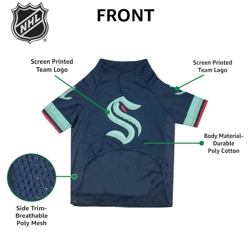 NWT NHL Seattle Kraken Pet Jersey Officially Licensed Dog Cat Shirt Size Medium - Picture 4 of 11